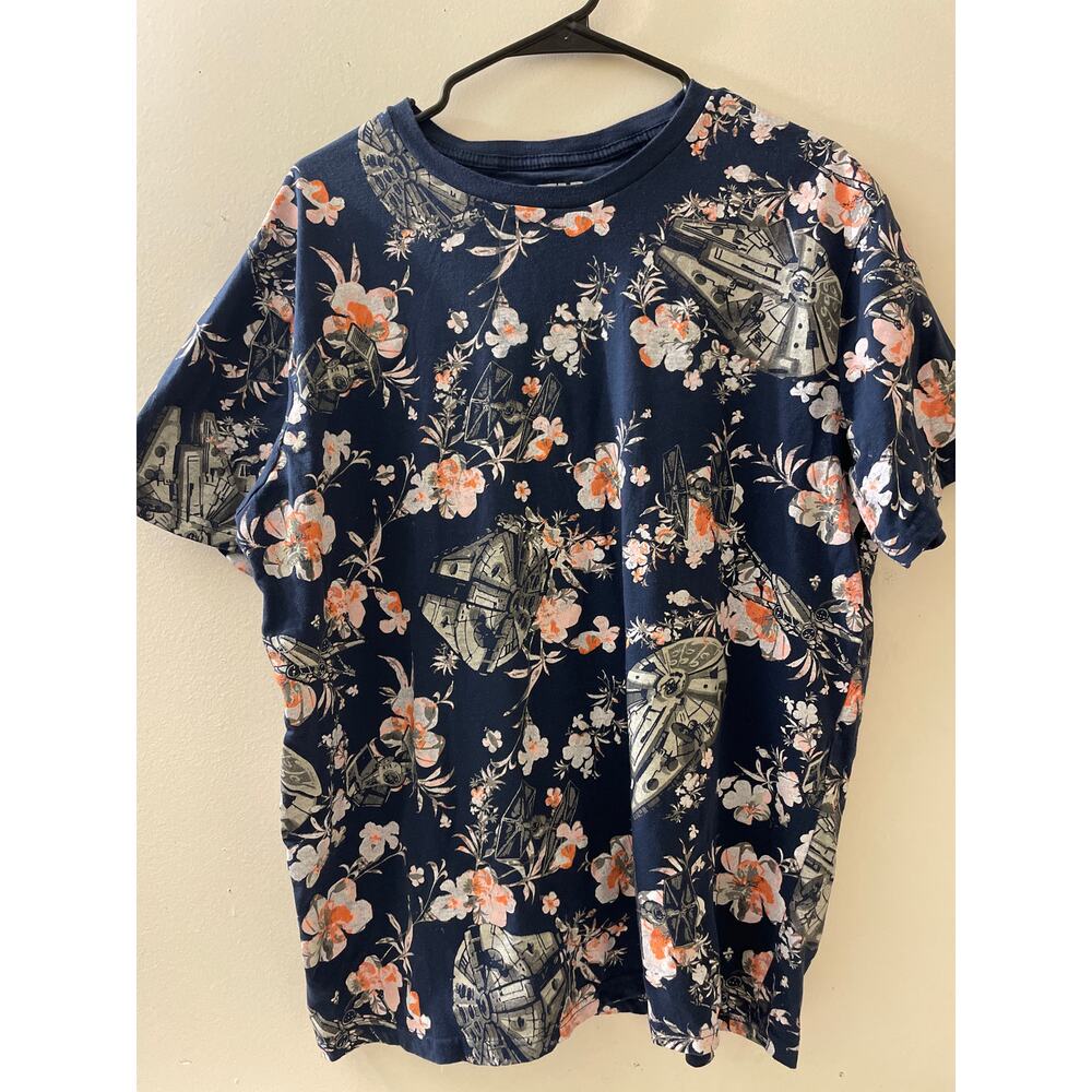 Star Wars Mad Engine Mens Size XL T Shirt Floral‎ Blue